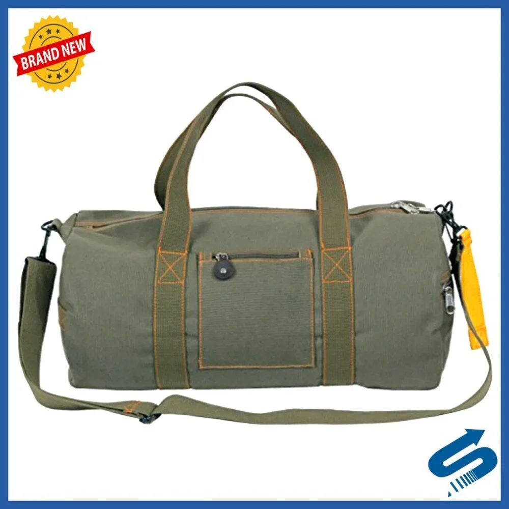 Vintage Canvas Duffel Bag Heavyweight Travel Gym Gear Storage Classic Retro